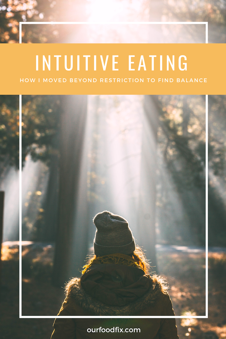 My personal story of struggle and discovery that brought me to intuitive eating. Learn how I am finding balance and helping my body heal #intuitiveeating #mindfuleating | Emotional eating | Emotional healing | Wellness | Healthy living | Wellness journey | Mindfulness | Mental health | Chronic illness